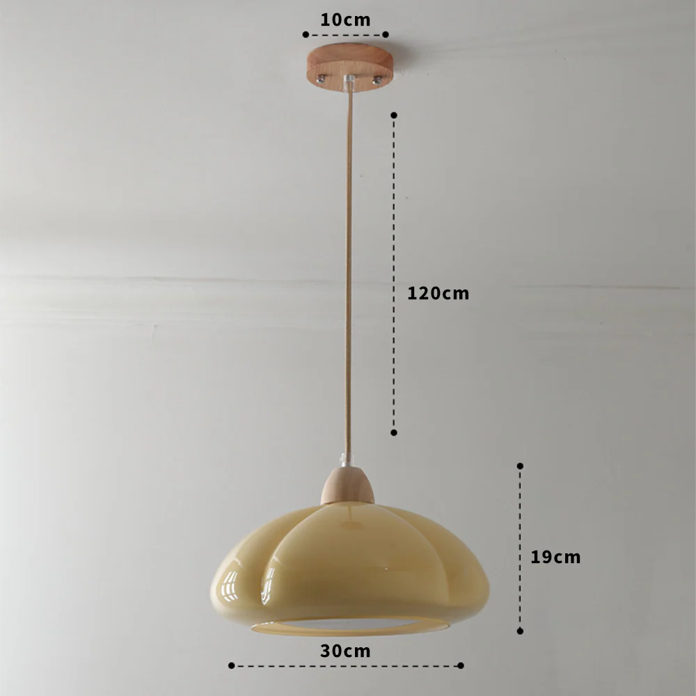 Vintage Glass Pumpkin Pendant Light - Image 6