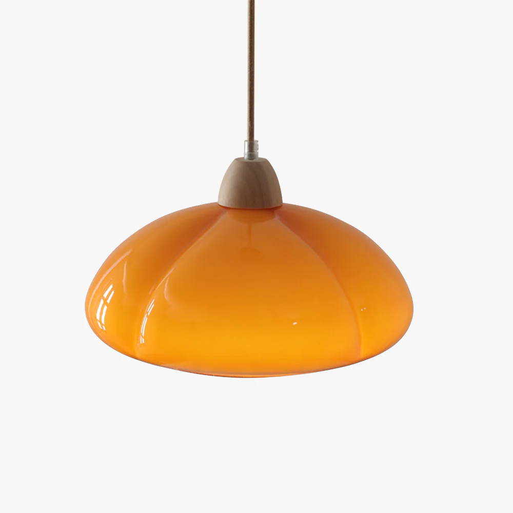 Vintage Glass Pumpkin Pendant Light - Image 9