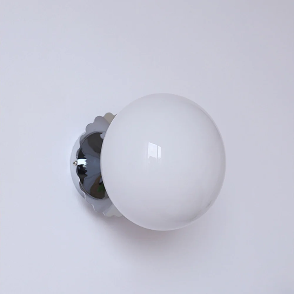 Vintage Glass Round Head Wall Sconce - Image 2