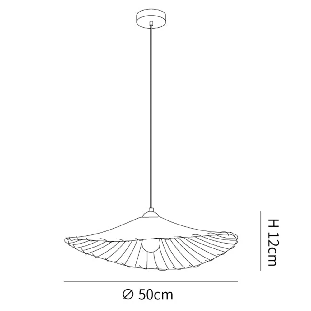 Vintage Lotus Leaf Fabric Pendant Light - Image 11