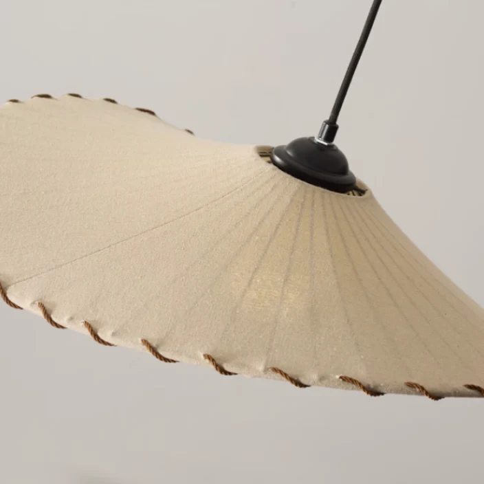 Vintage Lotus Leaf Fabric Pendant Light - Image 13