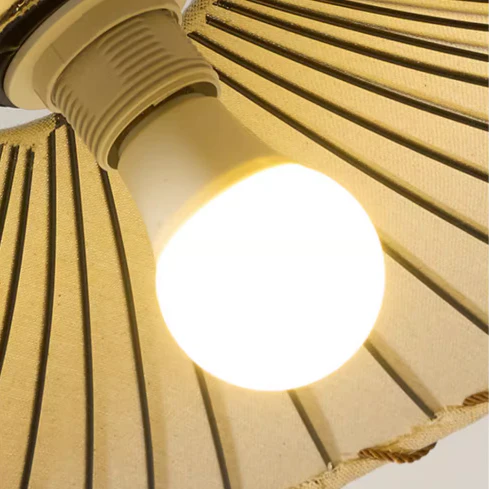 Vintage Lotus Leaf Fabric Pendant Light - Image 15