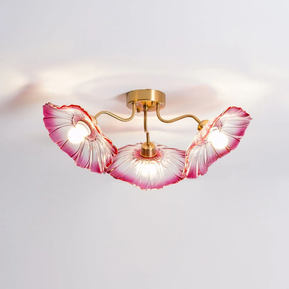 Vintage Lotus Leaf Glass Ceiling Light - Image 15