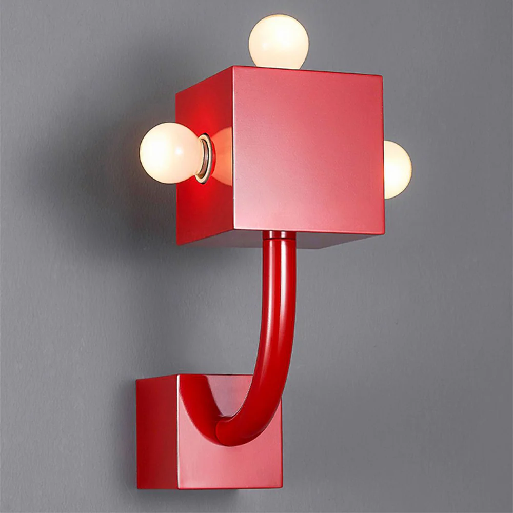 Vintage Metal Red Wall Lamp - Image 11