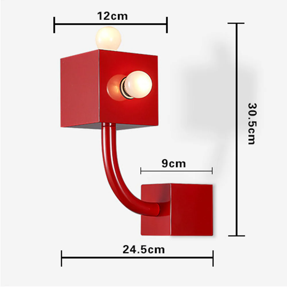 Vintage Metal Red Wall Lamp - Image 13