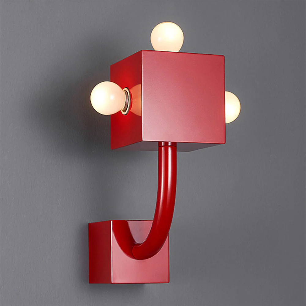 Vintage Metal Red Wall Lamp - Image 5