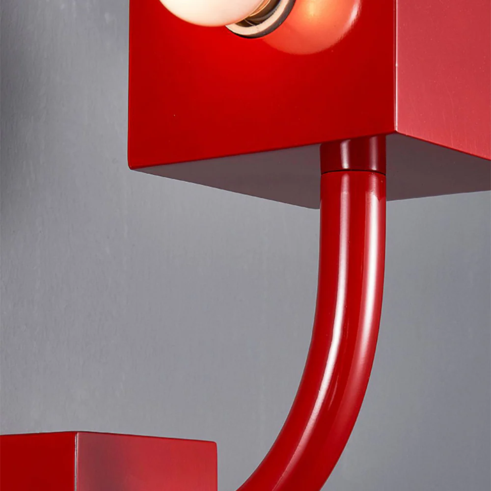 Vintage Metal Red Wall Lamp - Image 7
