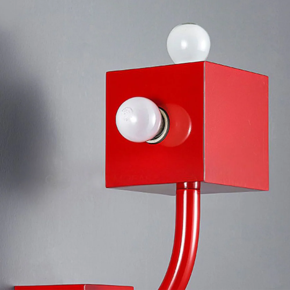 Vintage Metal Red Wall Lamp - Image 8