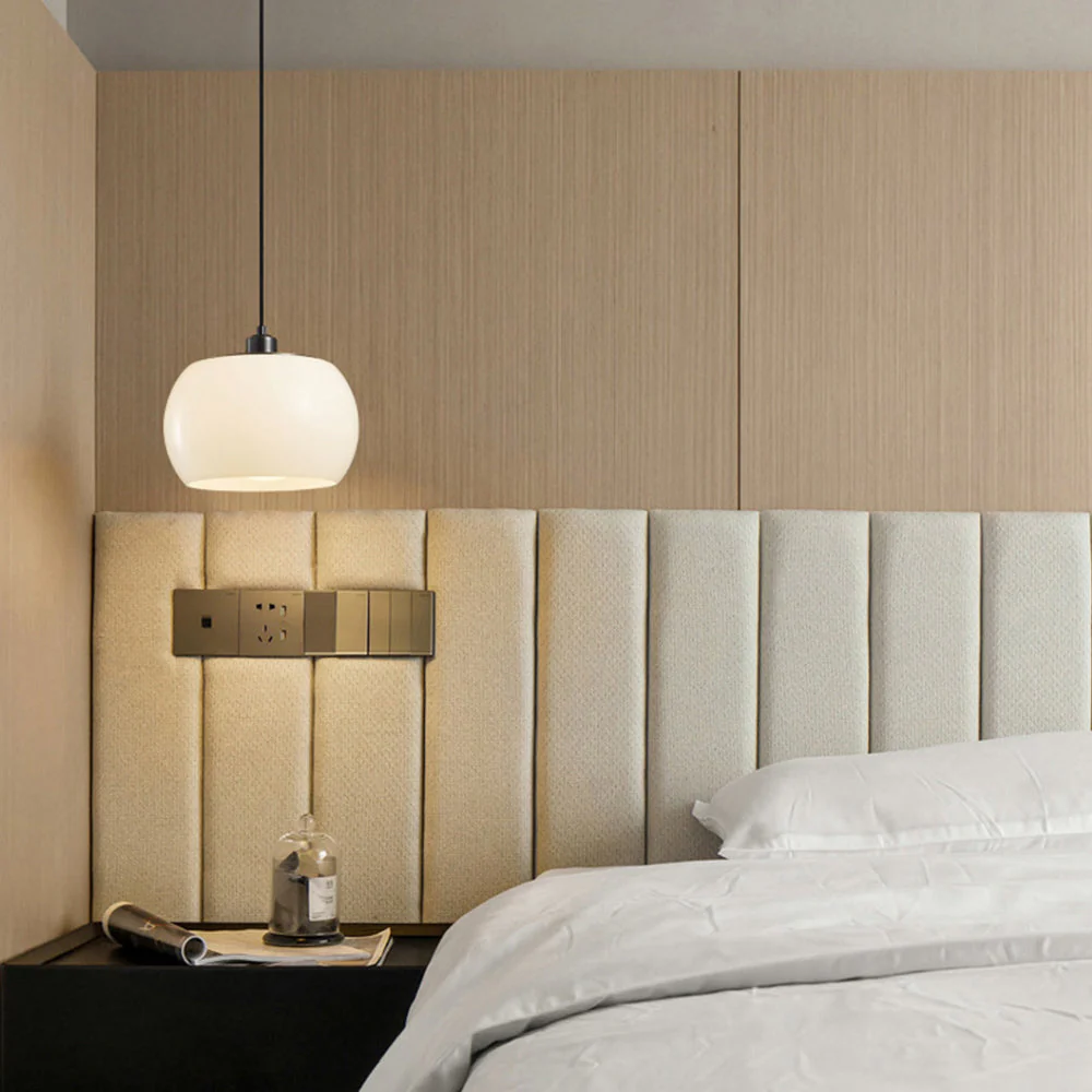 Vintage Milk White Glass Pendant Light - Image 3