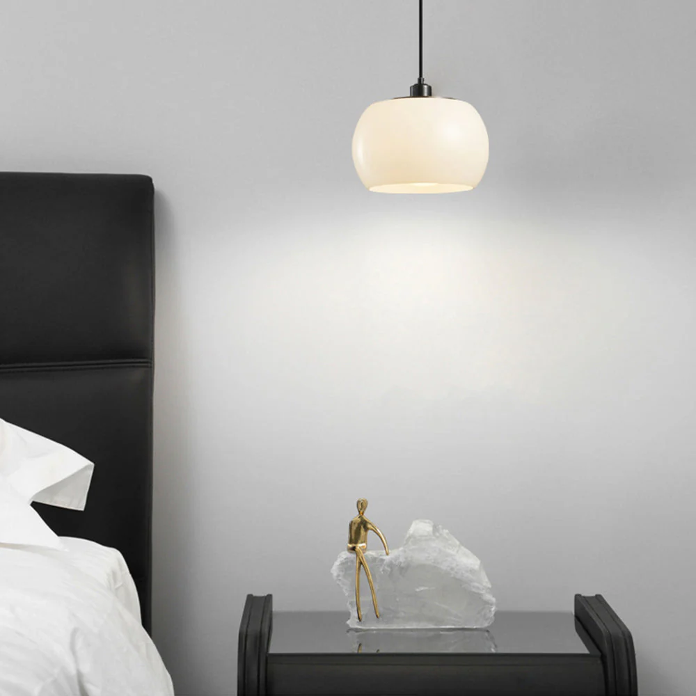 Vintage Milk White Glass Pendant Light - Image 5