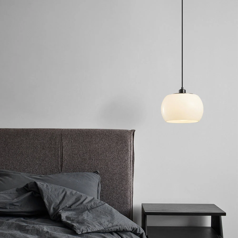 Vintage Milk White Glass Pendant Light - Image 9