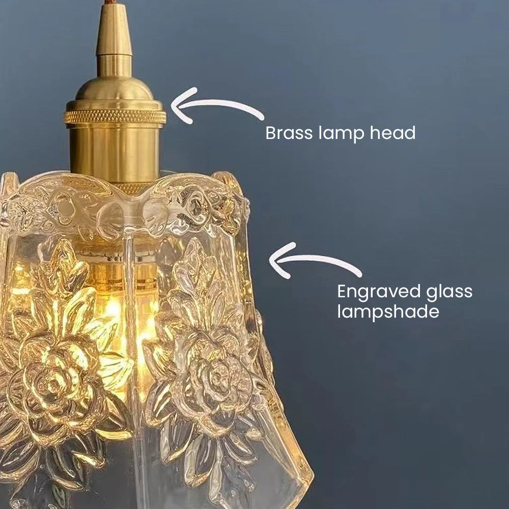 Vintage Mini Glass Clear Pendant Light - Image 10