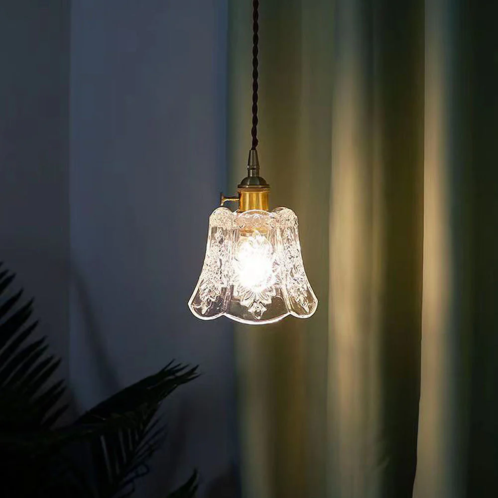 Vintage Mini Glass Clear Pendant Light - Image 2