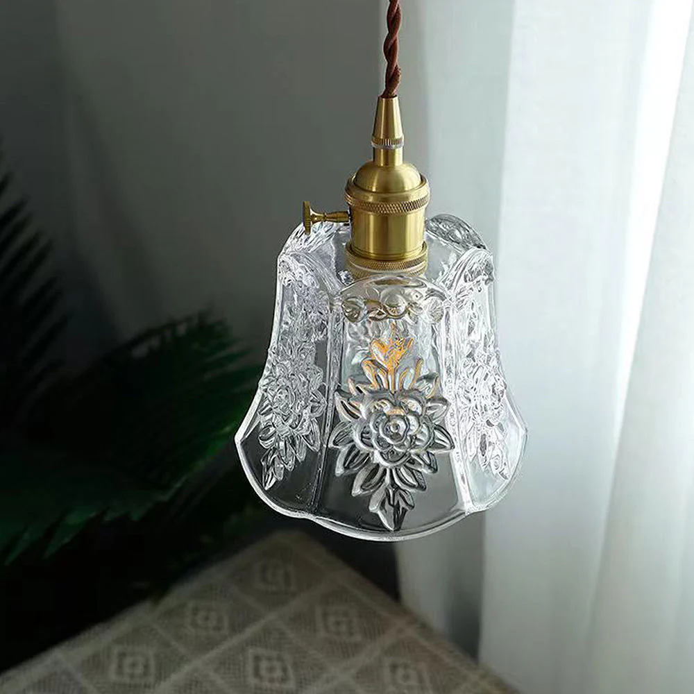Vintage Mini Glass Clear Pendant Light - Image 3