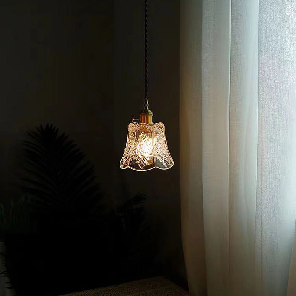 Vintage Mini Glass Clear Pendant Light - Image 4
