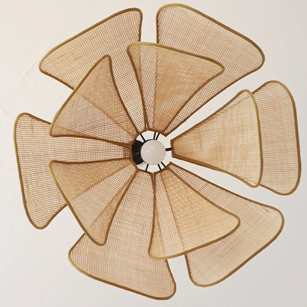 Vintage Petal Rattan Ceiling Pendant Light - Image 21