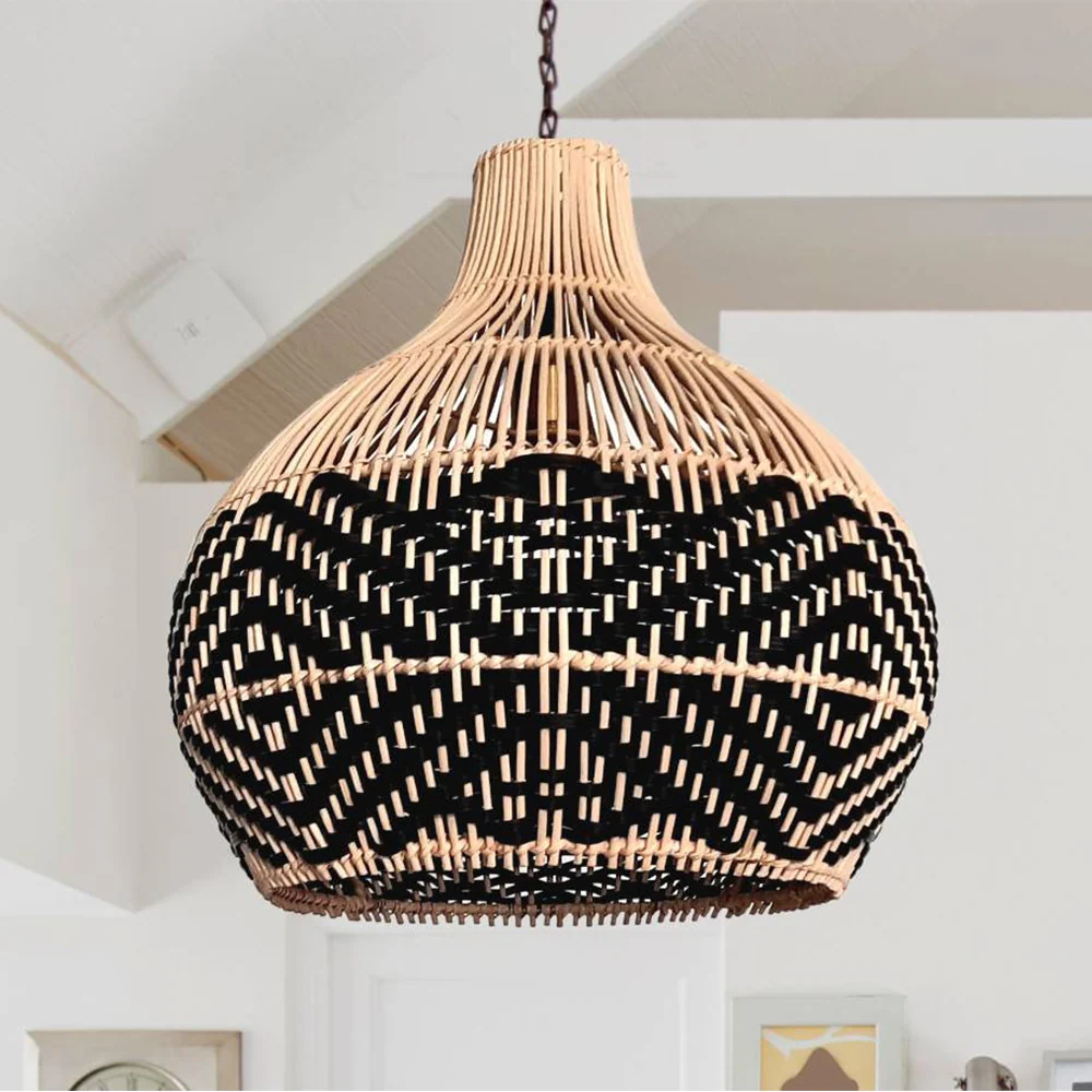 Vintage Ratten Handwoven Pendant Light - Image 4
