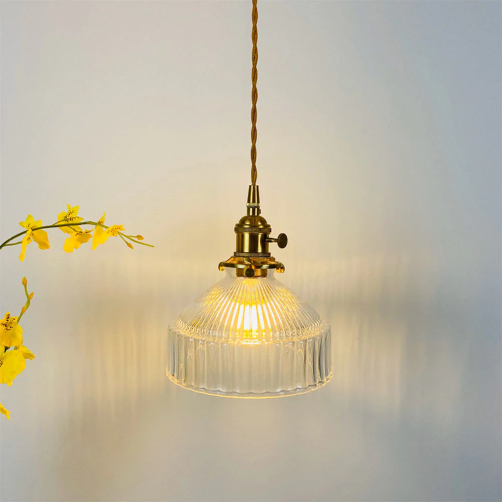 Vintage Retro Glass Shade Pendant Lamp - Image 6