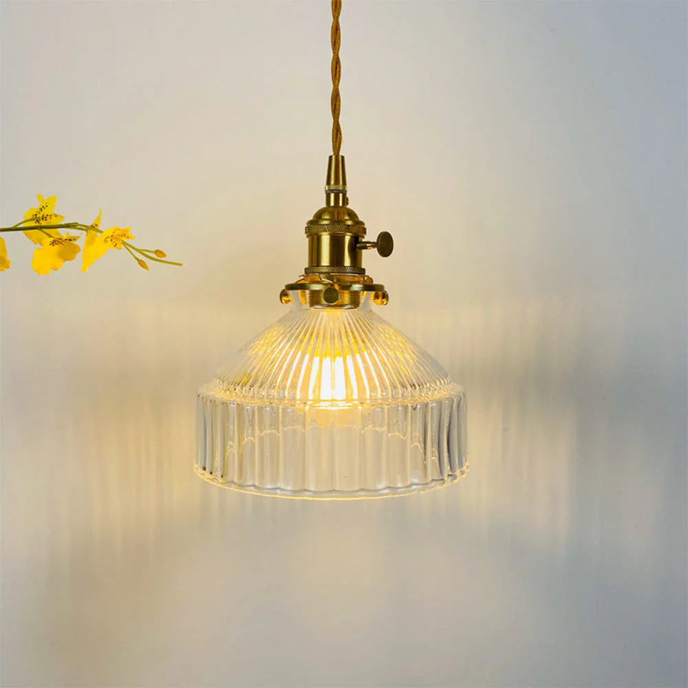 Vintage Retro Glass Shade Pendant Lamp - Image 7