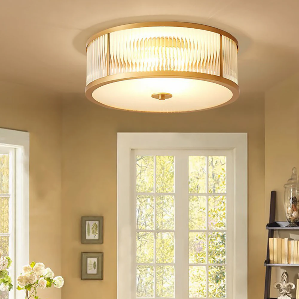 Vintage Round Simple Brass Ceiling Lamps - Image 2