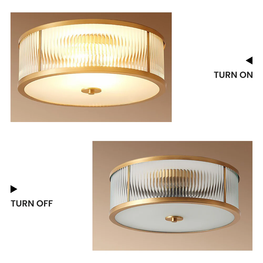 Vintage Round Simple Brass Ceiling Lamps - Image 8