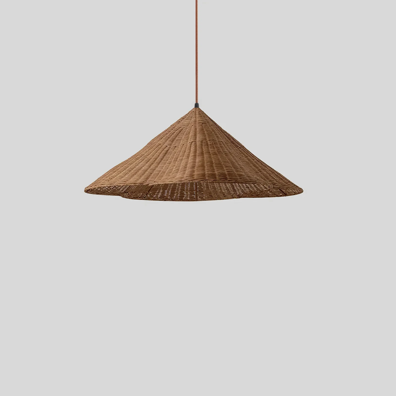 Vintage Scalloped Flower Woven Rattan Pendant Light For Living Room - Image 5