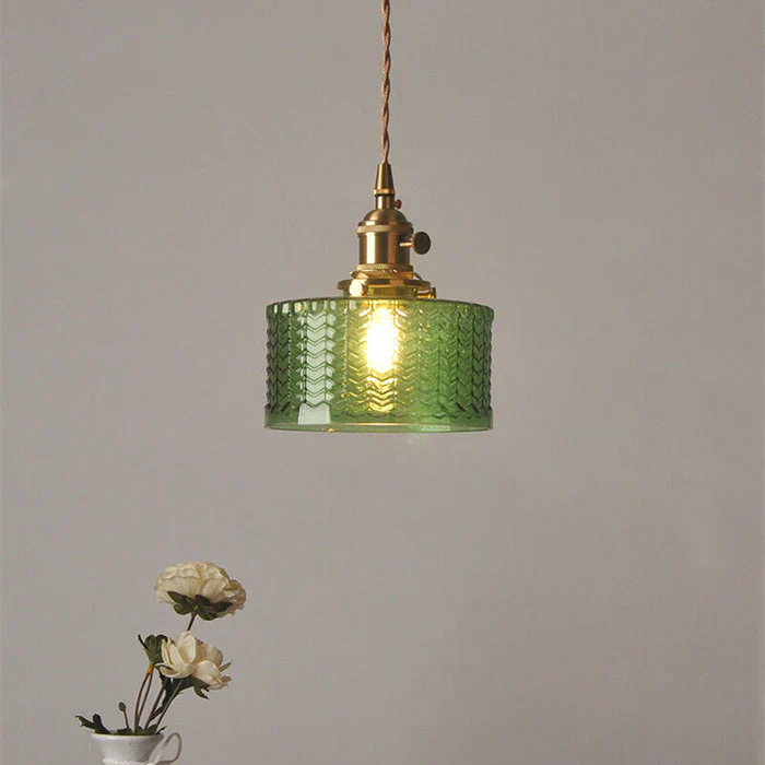 Vintage Stunning Cylinder Glass Pendant Light - Image 14