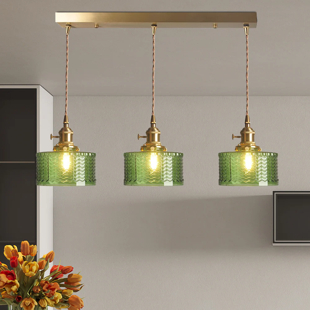 Vintage Stunning Cylinder Glass Pendant Light - Image 15