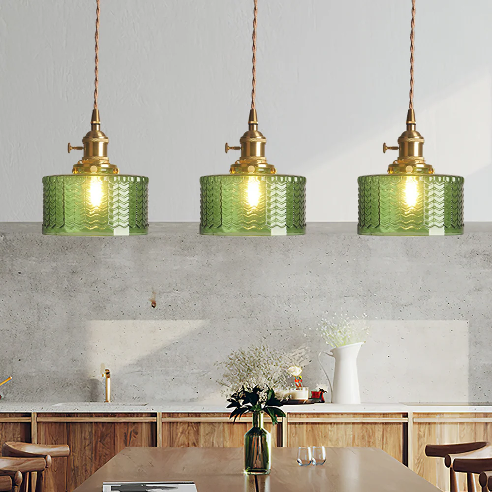 Vintage Stunning Cylinder Glass Pendant Light - Image 16