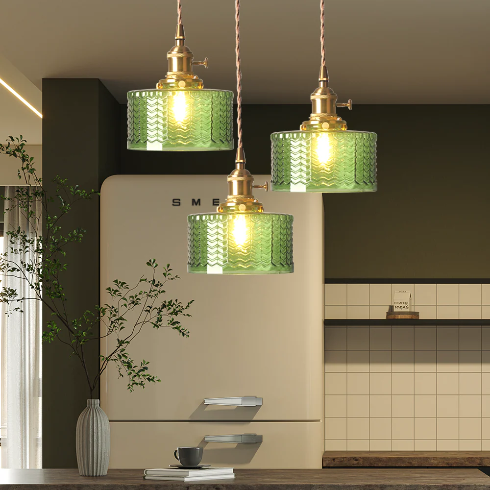 Vintage Stunning Cylinder Glass Pendant Light - Image 17