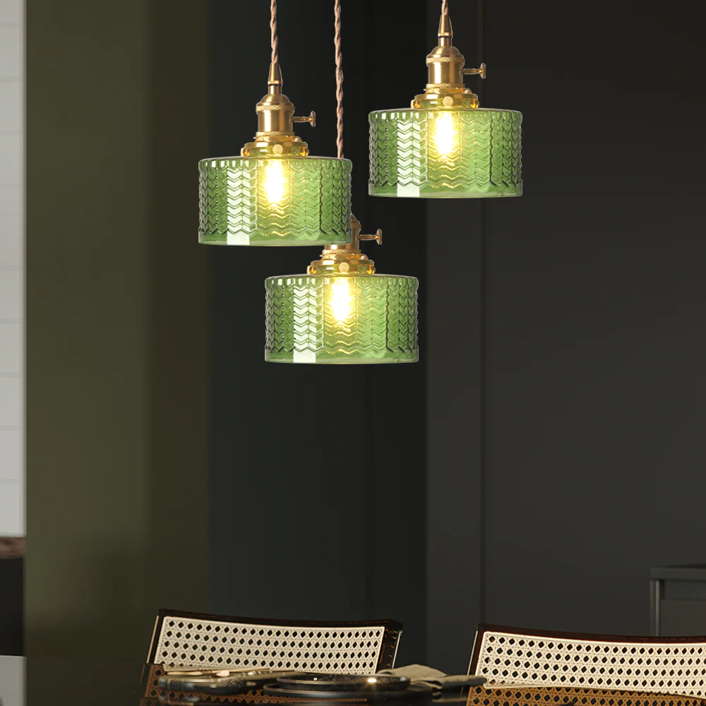 Vintage Stunning Cylinder Glass Pendant Light - Image 18