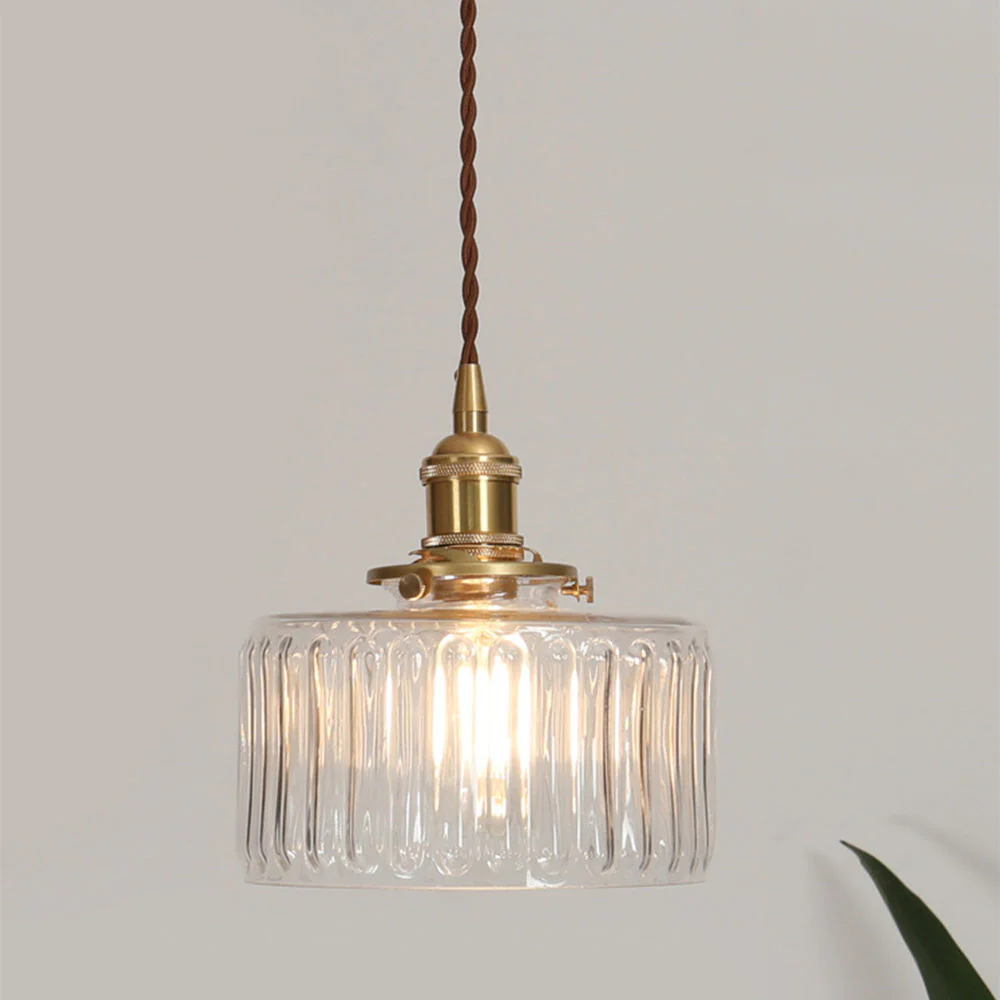 Vintage Stunning Cylinder Glass Pendant Light - Image 19