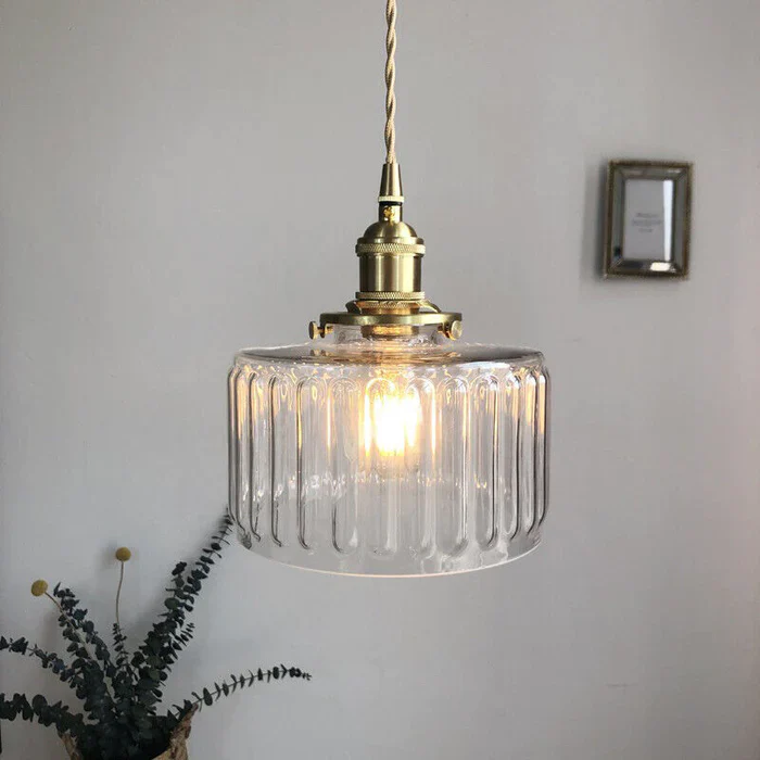 Vintage Stunning Cylinder Glass Pendant Light - Image 20