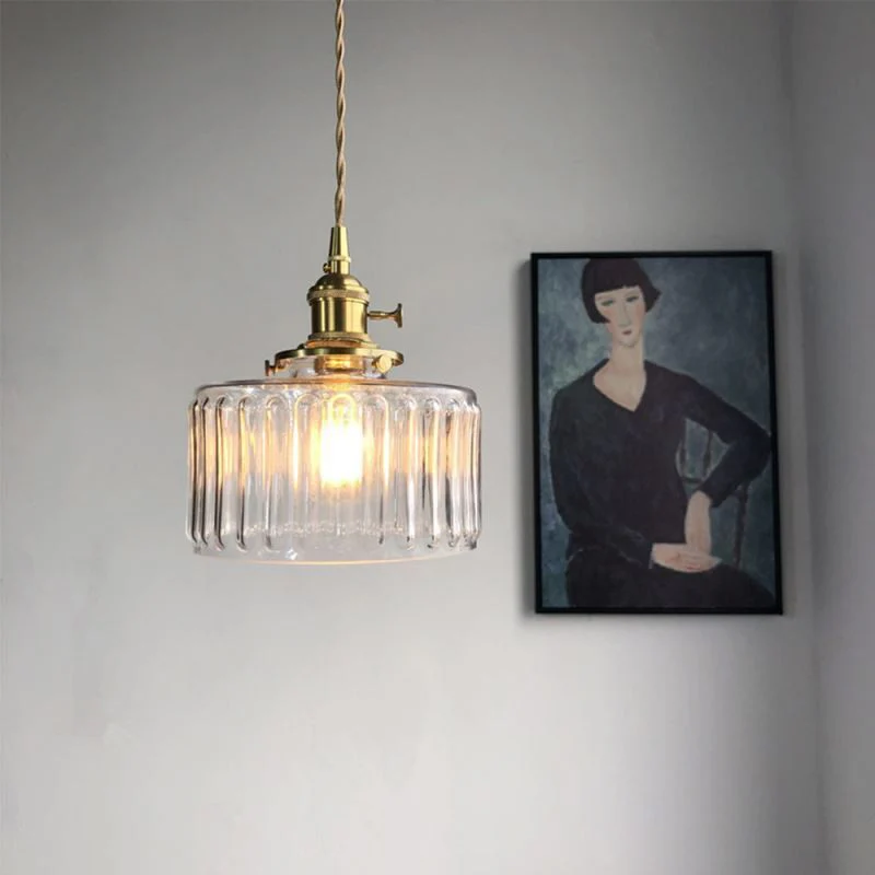 Vintage Stunning Cylinder Glass Pendant Light - Image 22