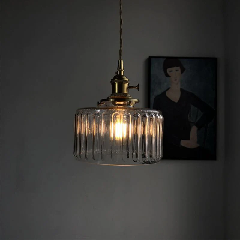 Vintage Stunning Cylinder Glass Pendant Light - Image 23