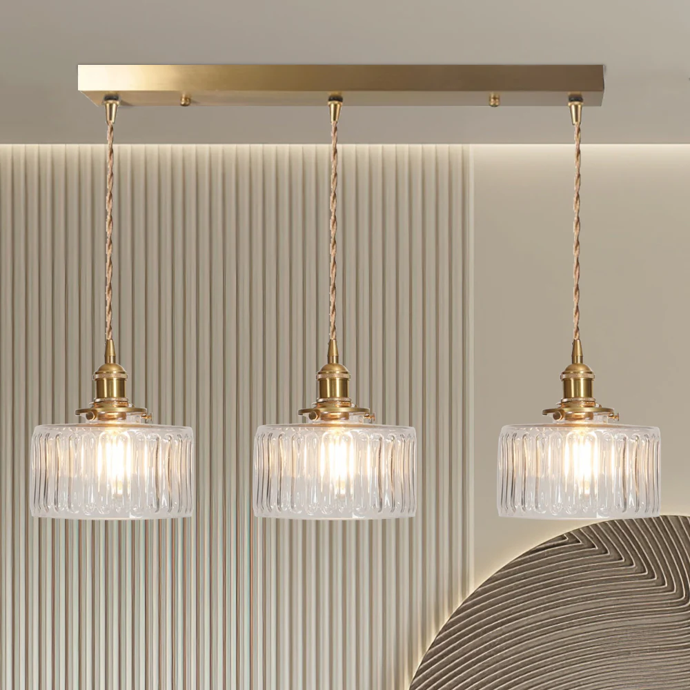 Vintage Stunning Cylinder Glass Pendant Light - Image 30