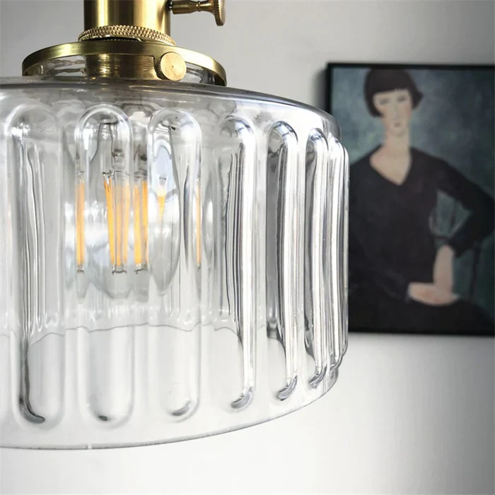 Vintage Stunning Cylinder Glass Pendant Light - Image 34