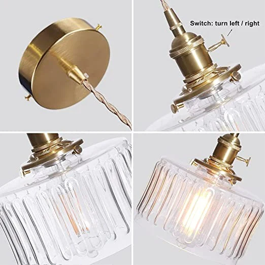 Vintage Stunning Cylinder Glass Pendant Light - Image 35