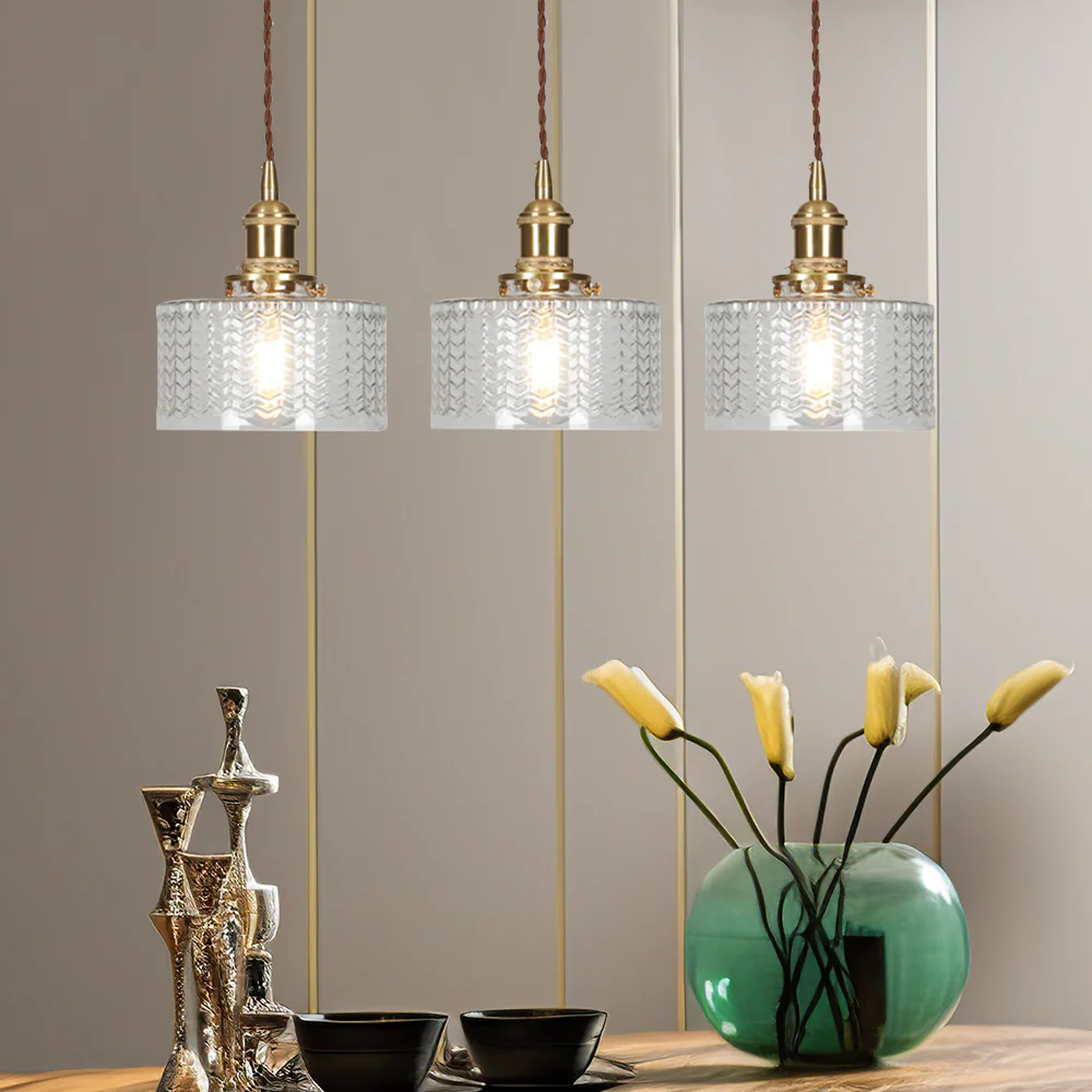 Vintage Stunning Cylinder Glass Pendant Light - Image 40