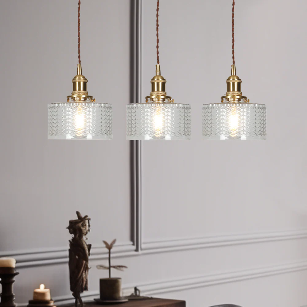Vintage Stunning Cylinder Glass Pendant Light - Image 42