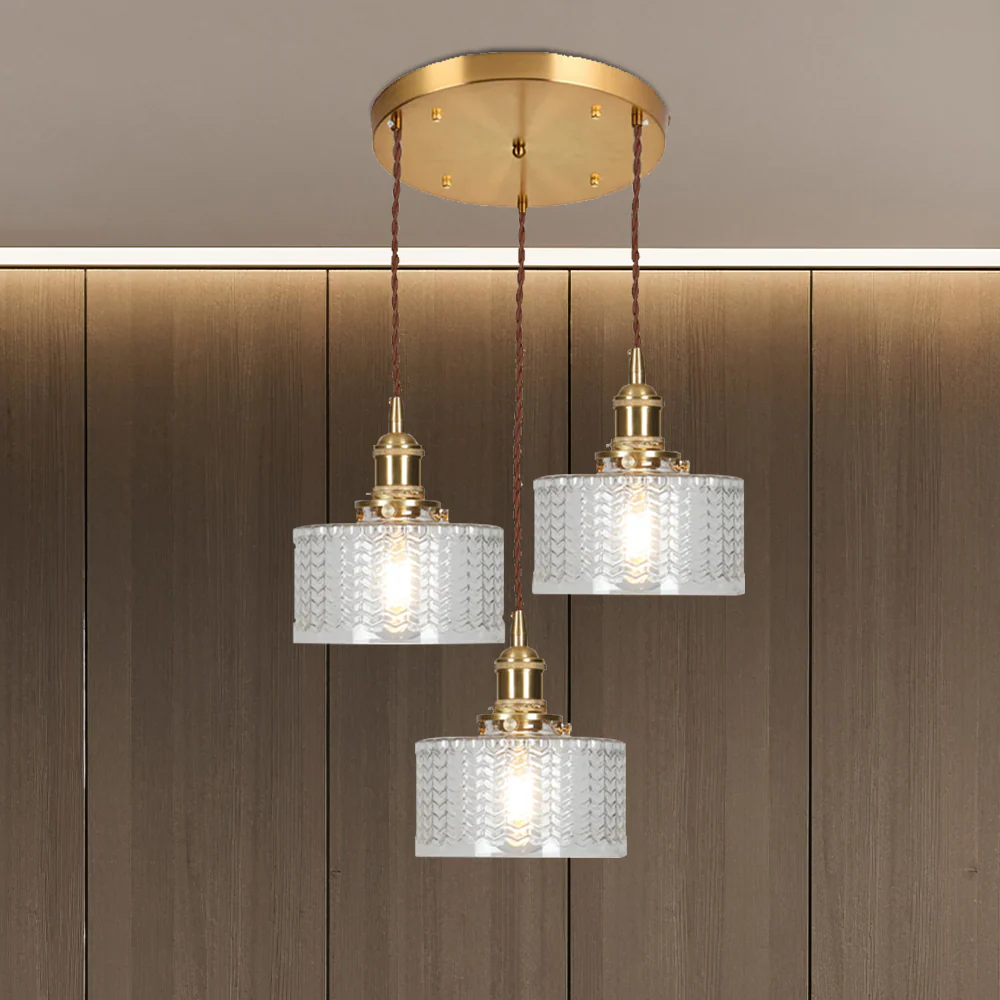 Vintage Stunning Cylinder Glass Pendant Light - Image 44
