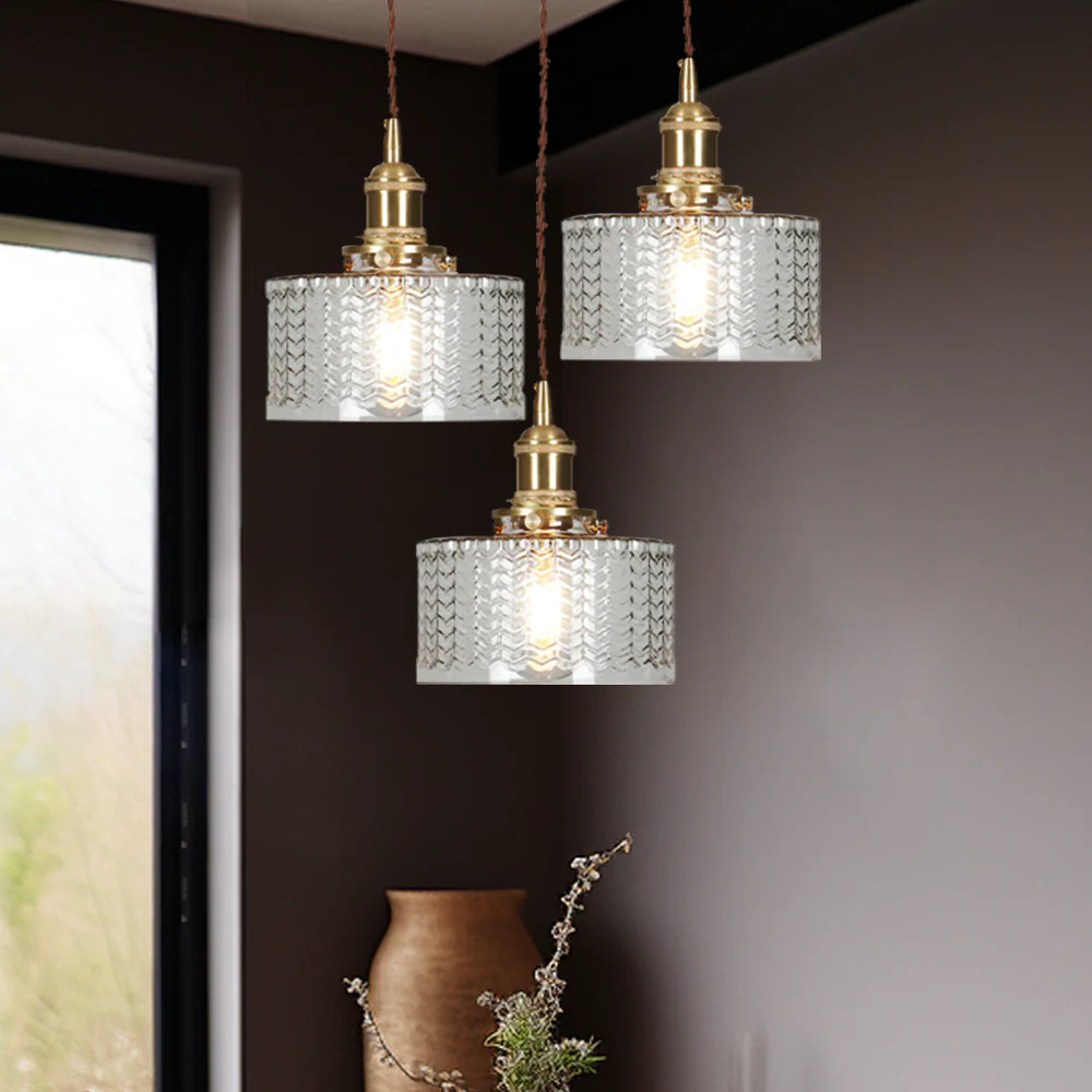 Vintage Stunning Cylinder Glass Pendant Light - Image 45