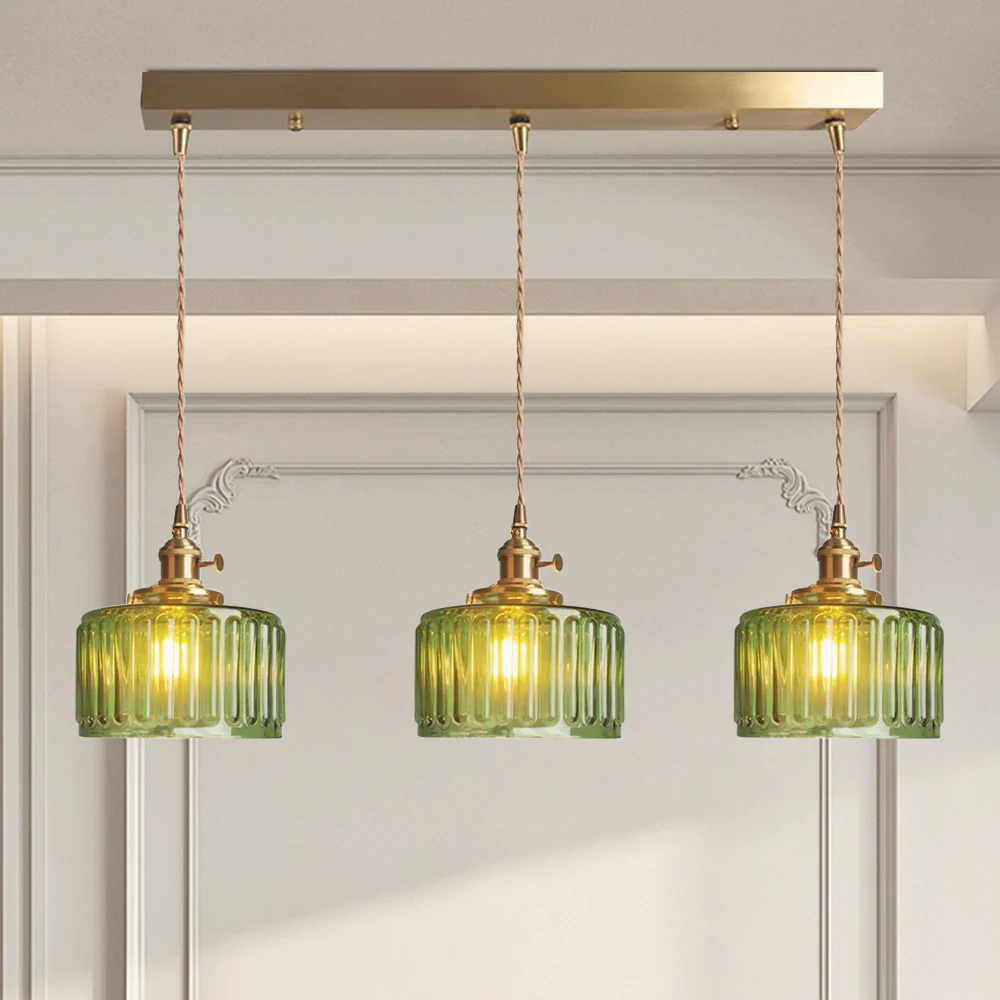 Vintage Stunning Cylinder Glass Pendant Light - Image 6