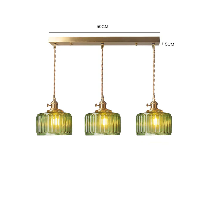 Vintage Stunning Cylinder Glass Pendant Light - Image 8