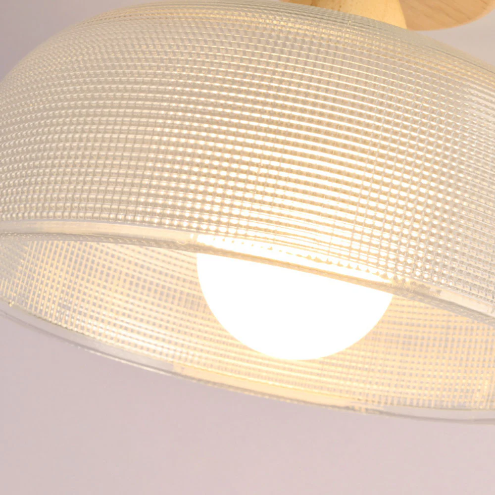 Vintage Solid Wood Glass Ceiling Lamp - Image 14
