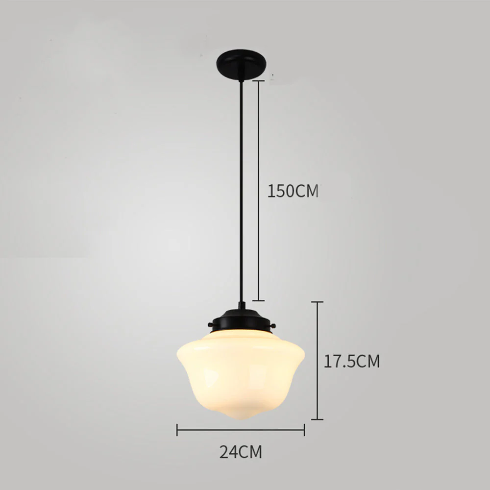 Retro Milk White Glass Geometric Jar Pendant Light - Image 18