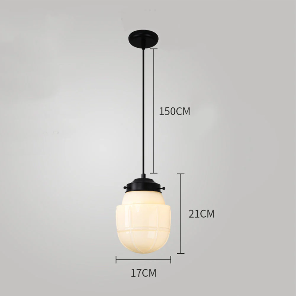 Retro Milk White Glass Geometric Jar Pendant Light - Image 19