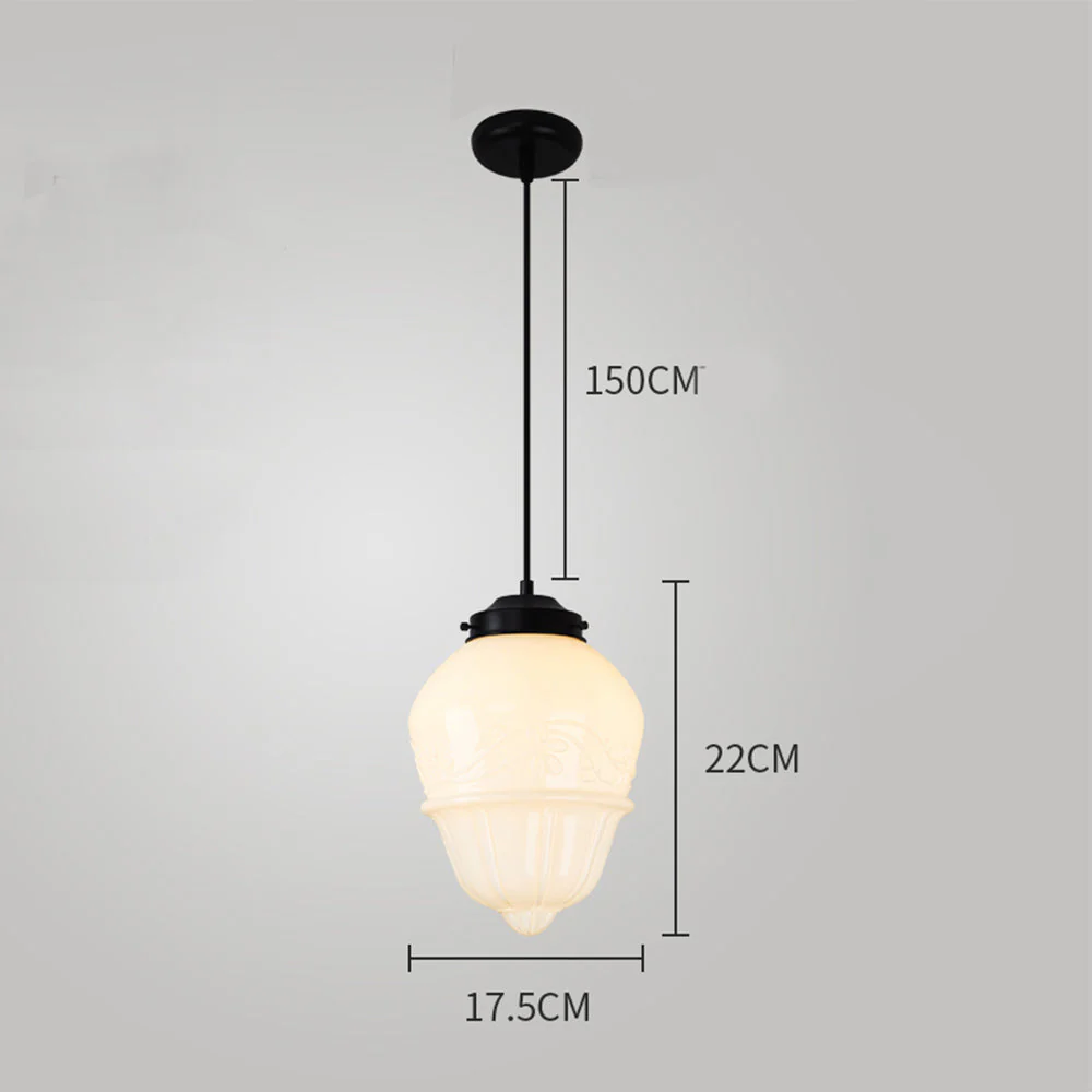 Retro Milk White Glass Geometric Jar Pendant Light - Image 20