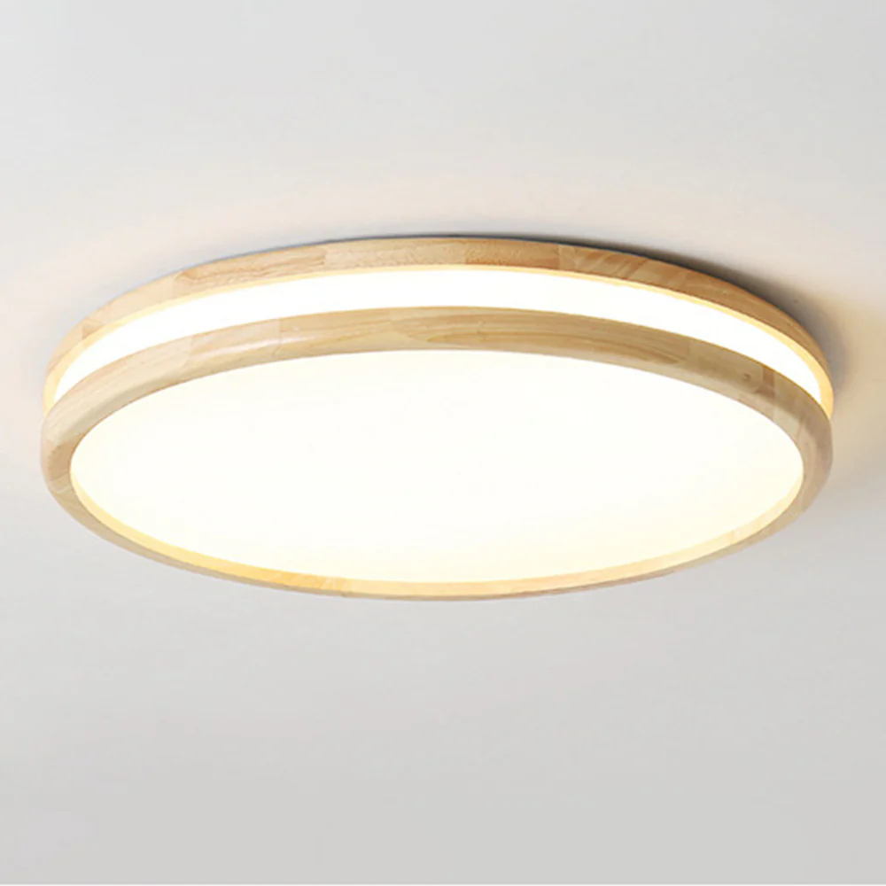 Vintage Wood Round LED Ceiling Light - Image 4