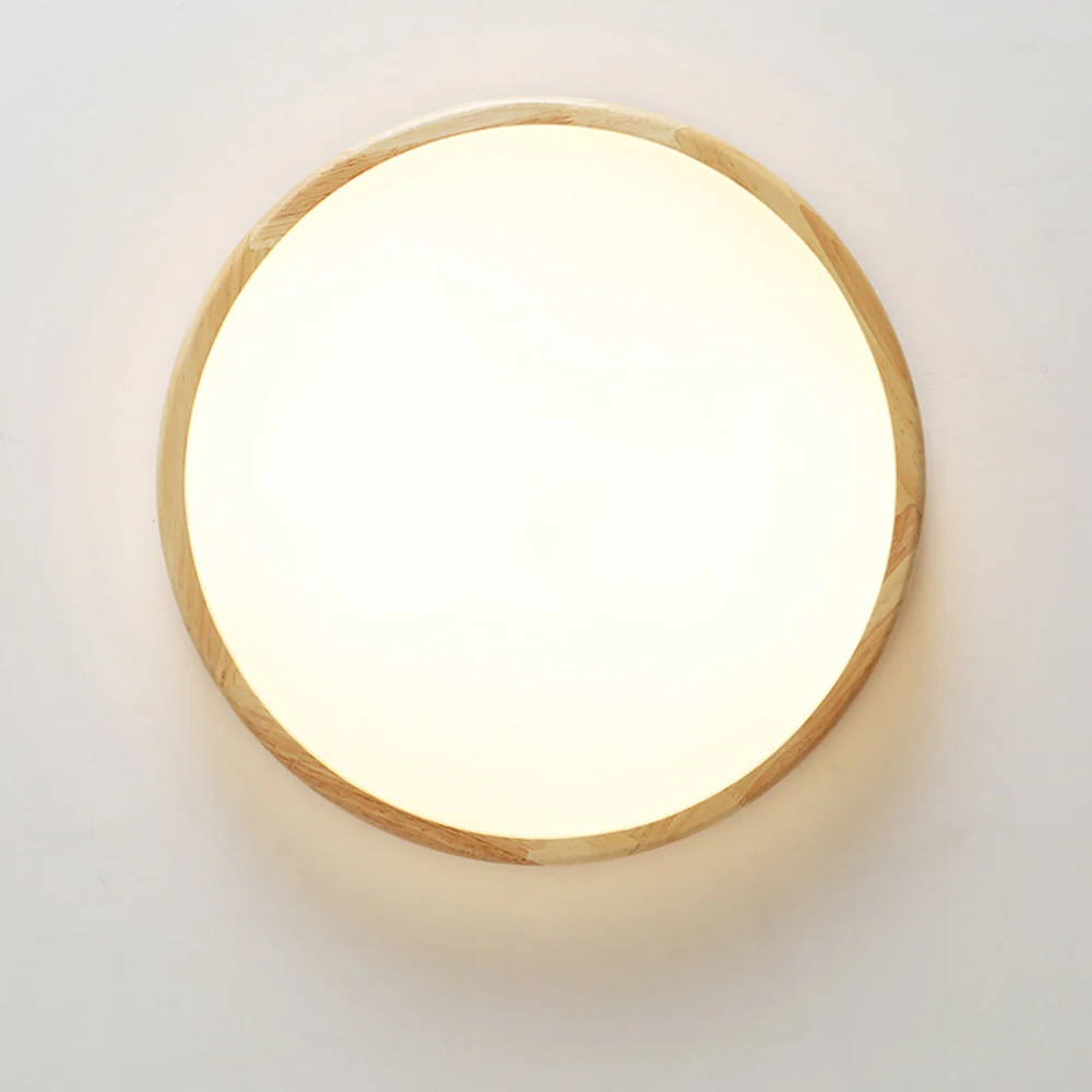 Vintage Wood Round LED Ceiling Light - Image 7
